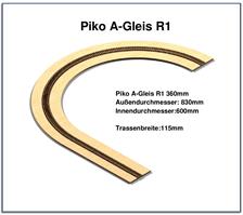 Radius R1 360mm 1-gleisig