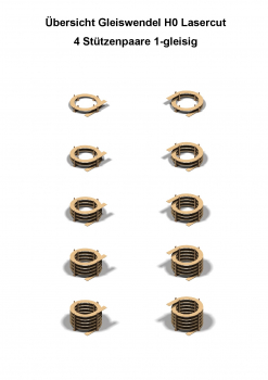 H0 Roco Line Gleise R2 1-gleisig 358mm - 6mm Lasercut -