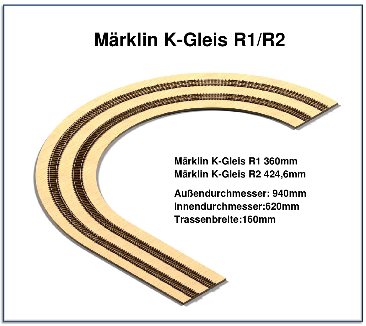 Märklin H0 Gleiswendel – K-Gleis, R2, Eingleisig, 1–6 Windungen – Modellbau Eisenbahn Märklin H0 Gleiswendel – K-Gleis, R2, Eingleisig, 1–6 Windungen – Modellbau Eisenbahn