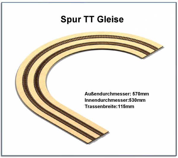 TT-Gleise R11/R21 2-gleisig 310/353mm